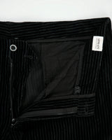 Vintage Y2K 00s Armani Collezioni Mid Rise Pinstripe Flap Pocket Wide Leg Velour Trousers - W38 L32