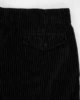 Vintage Y2K 00s Armani Collezioni Mid Rise Pinstripe Flap Pocket Wide Leg Velour Trousers - W38 L32