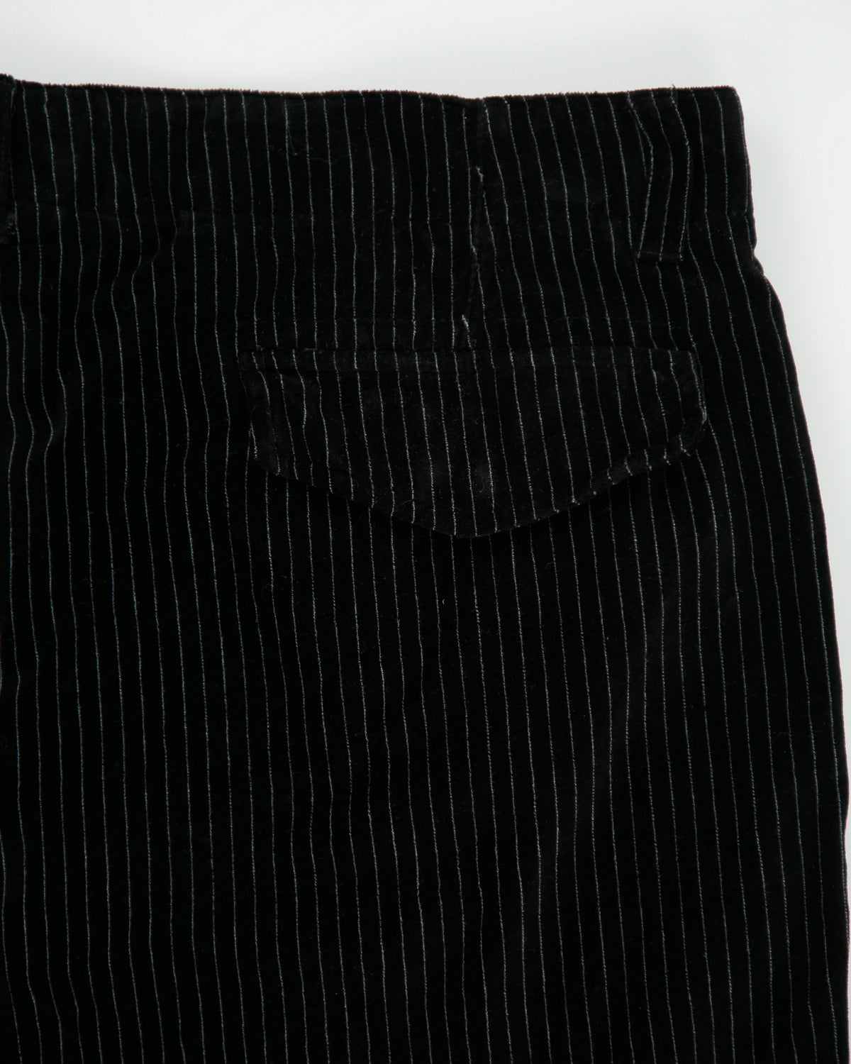 Vintage Y2K 00s Armani Collezioni Mid Rise Pinstripe Flap Pocket Wide Leg Velour Trousers - W38 L32