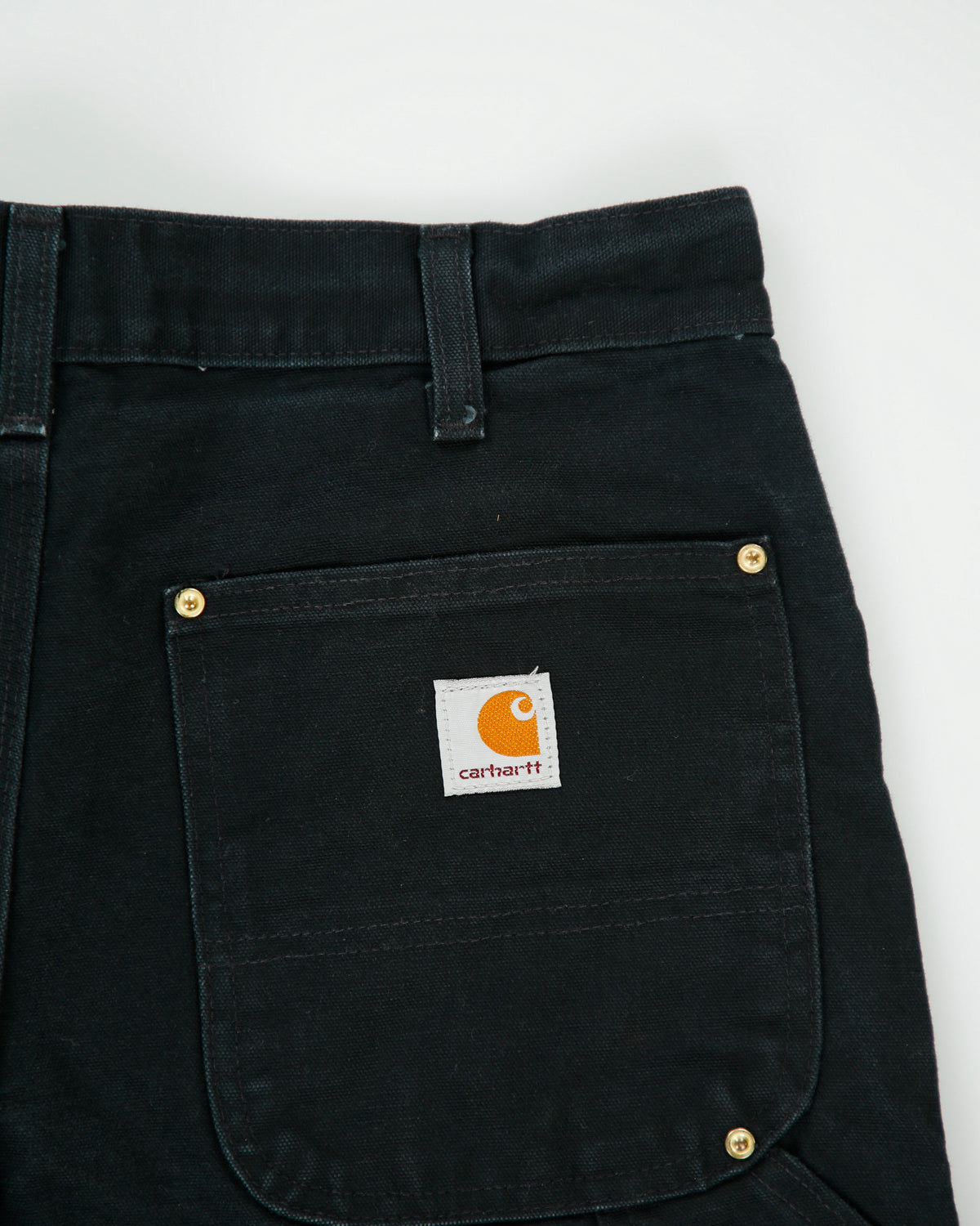 Vintage Carhartt B01 BLK Firm Duck Double Front Canvas Loose Fit Carpenter Trousers - W34 L33