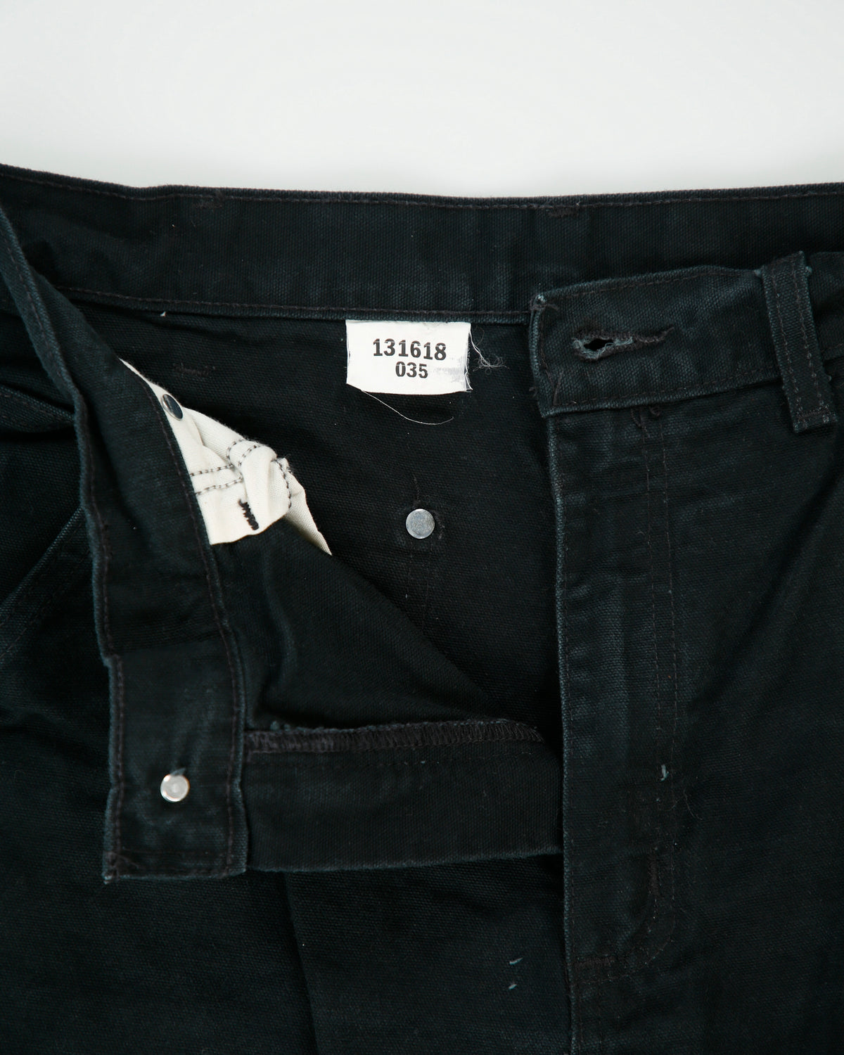 Vintage Carhartt B01 BLK Firm Duck Double Front Canvas Loose Fit Carpenter Trousers - W34 L33