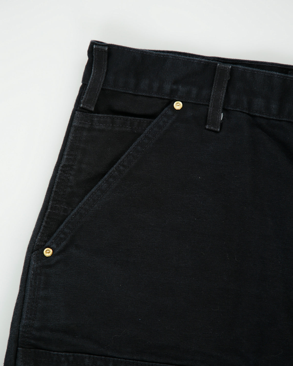 Vintage Carhartt B01 BLK Firm Duck Double Front Canvas Union Made In USA Loose Fit Carpenter Trousers - W38 L30