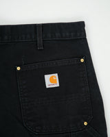 Vintage Carhartt B01 BLK Firm Duck Double Front Canvas Union Made In USA Loose Fit Carpenter Trousers - W38 L30