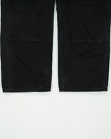 Vintage Carhartt B01 BLK Firm Duck Double Front Canvas Union Made In USA Loose Fit Carpenter Trousers - W38 L30