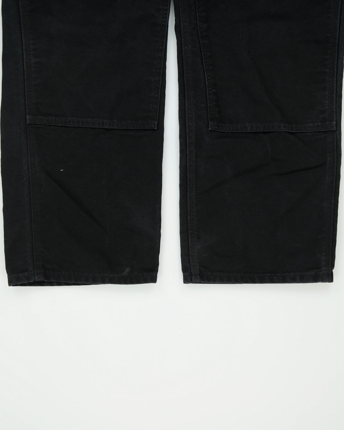 Vintage Carhartt B01 BLK Firm Duck Double Front Canvas Union Made In USA Loose Fit Carpenter Trousers - W38 L30