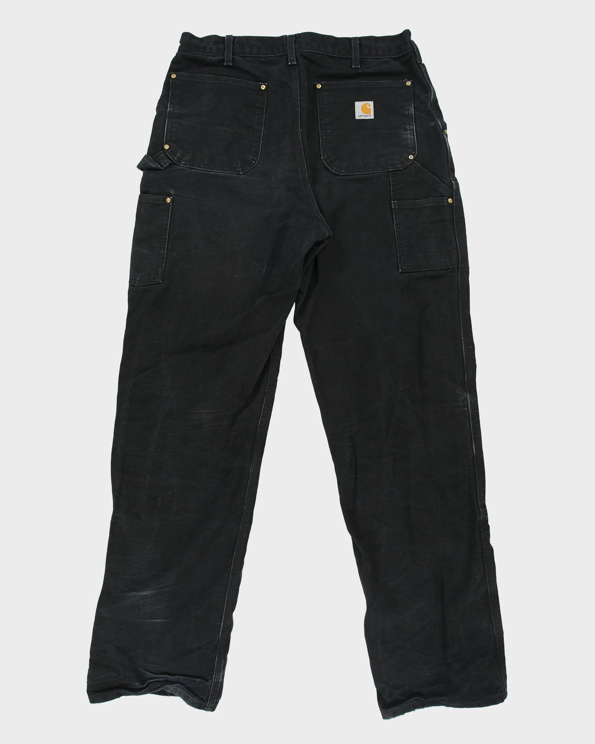 Vintage Carhartt B01 BLK Firm Duck Double Front Canvas Union Made In USA Loose Original Fit Carpenter Trousers - W36 L36