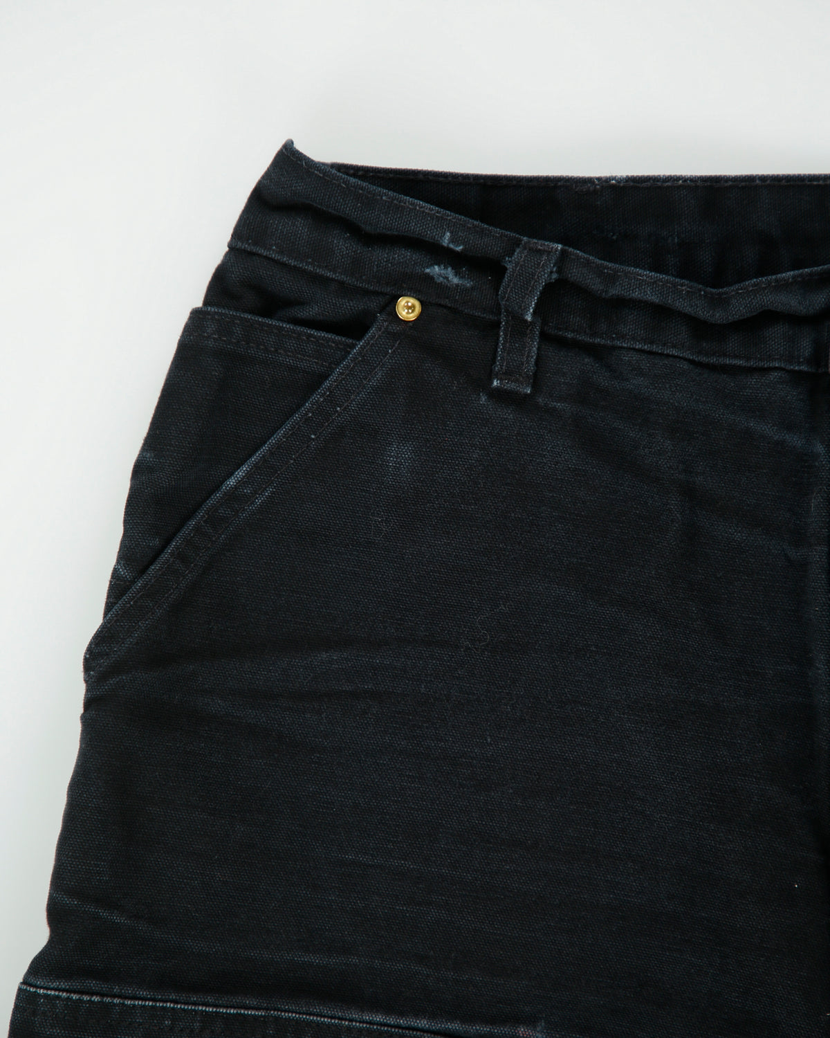 Vintage Carhartt B01 BLK Firm Duck Double Front Canvas Union Made In USA Loose Original Fit Carpenter Trousers - W36 L36