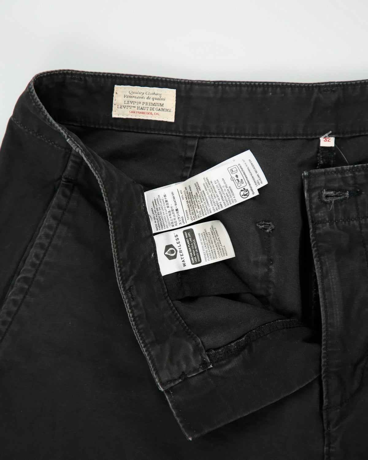 Levi's Premium Big E Black Tab Canvas Ultra Wide Leg Cargo Trousers - W33 L29
