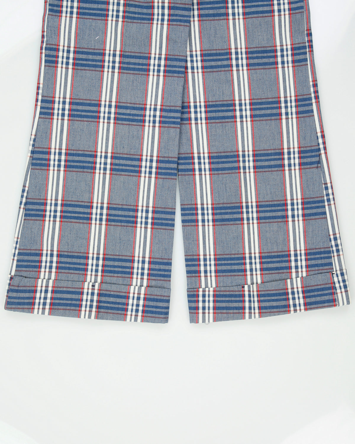Vintage 1970s Mid Rise Plaid Made In Canada Flared Canvas Trousers - W34 L33
