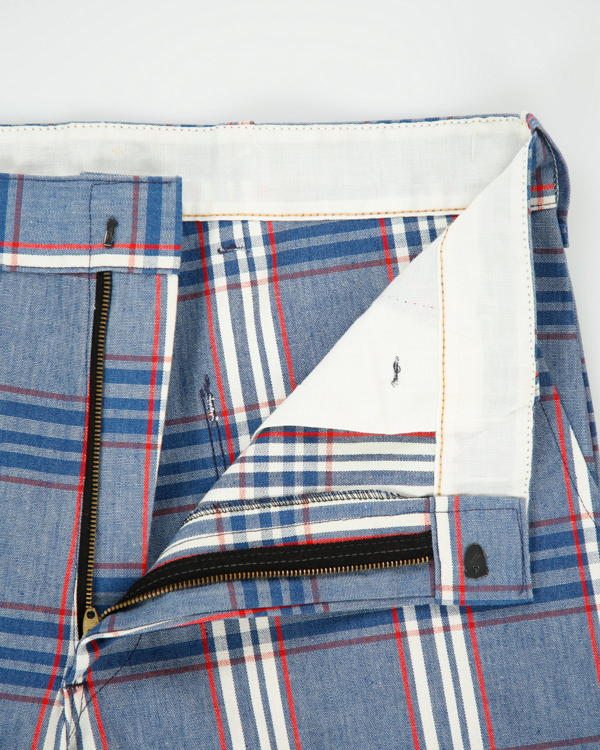 Vintage 1970s Mid Rise Plaid Made In Canada Flared Canvas Trousers - W34 L33