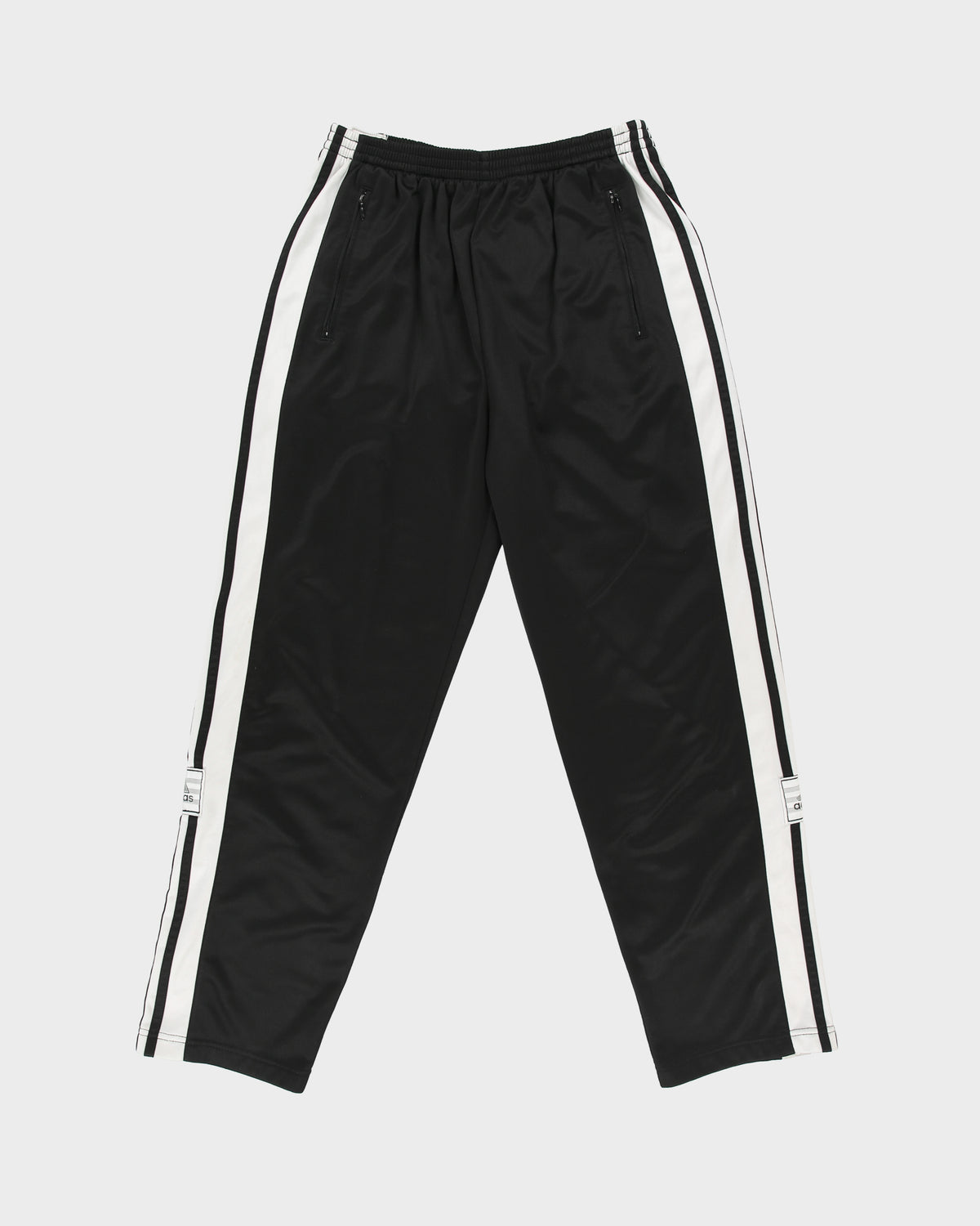 Vintage '02 Y2K Adidas 3-Stripe Loose Fit Straight Leg Popper Tracksuit Bottoms - M