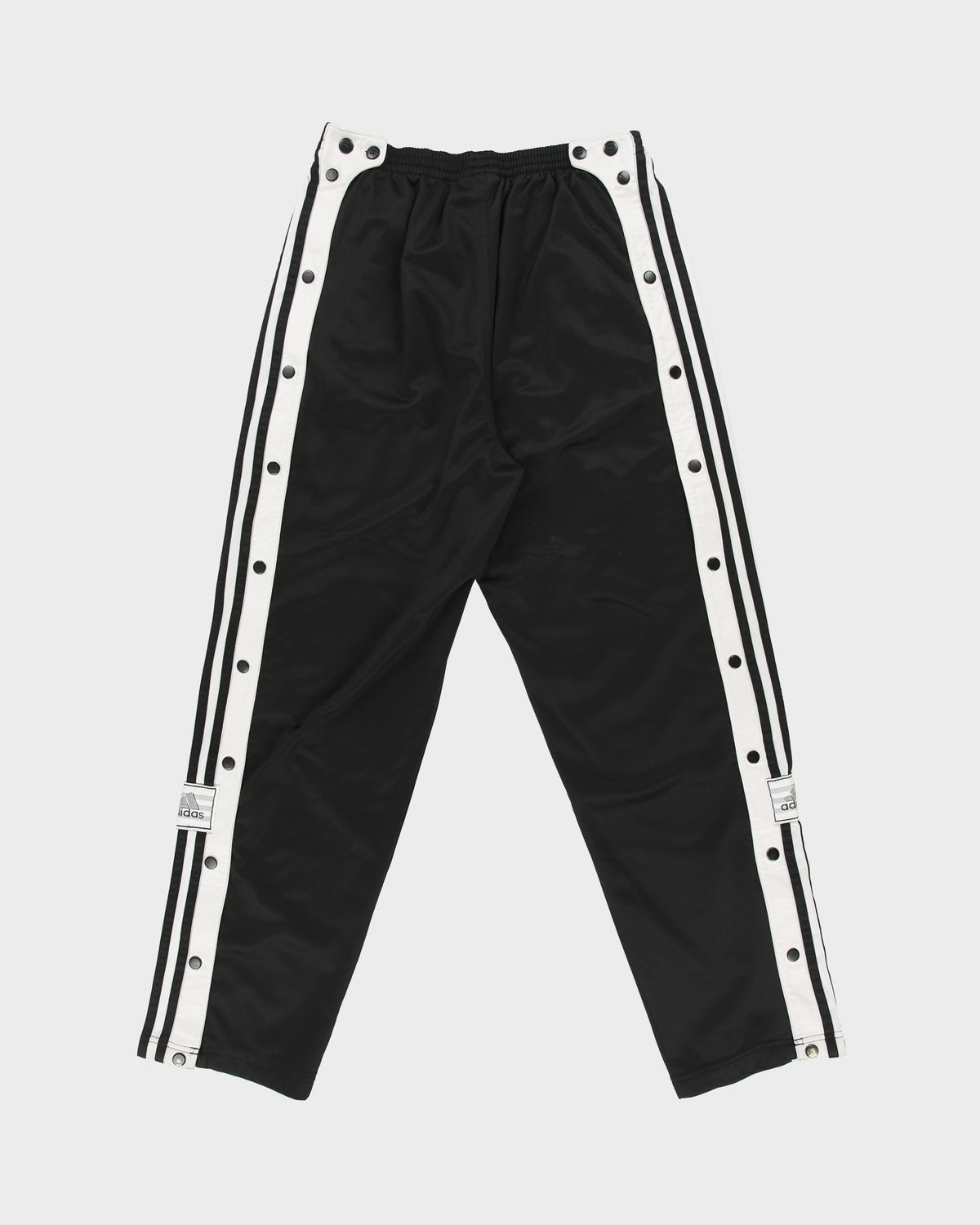 Vintage '02 Y2K Adidas 3-Stripe Loose Fit Straight Leg Popper Tracksuit Bottoms - M