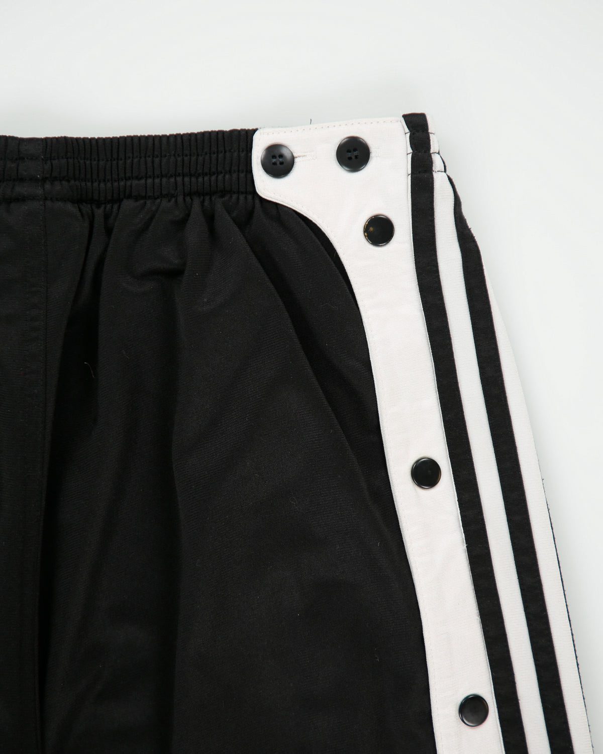 Vintage '02 Y2K Adidas 3-Stripe Loose Fit Straight Leg Popper Tracksuit Bottoms - M