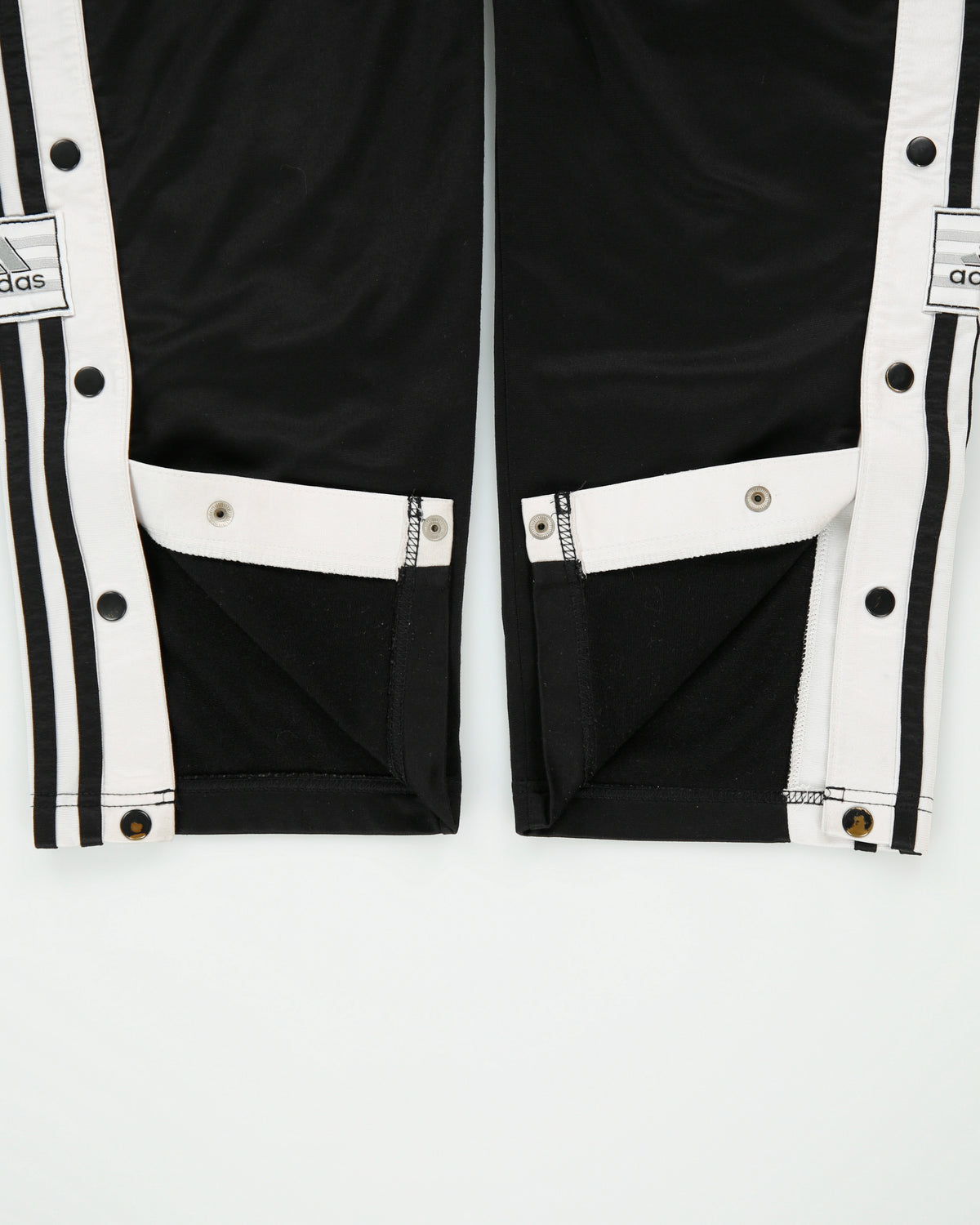 Vintage '02 Y2K Adidas 3-Stripe Loose Fit Straight Leg Popper Tracksuit Bottoms - M