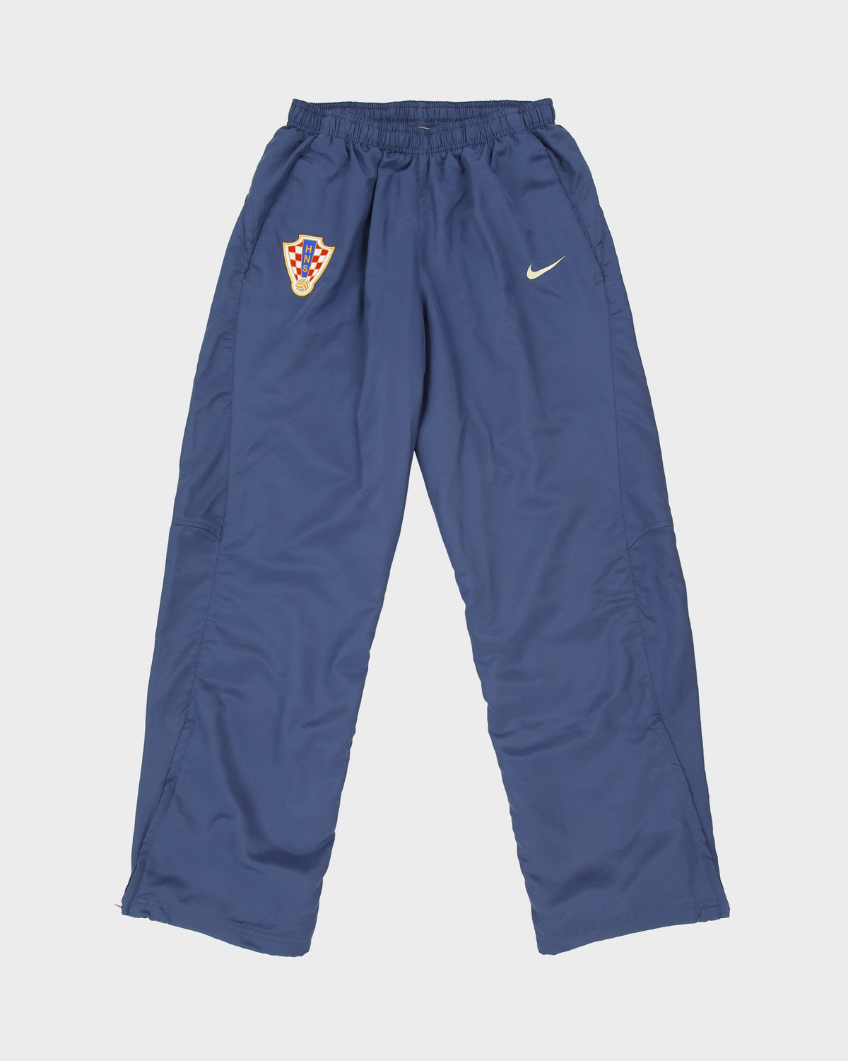 Vintage 2008 Y2K Nike Croatia Football Fit-Dry Loose Fit Wide Leg Zip Cuff Tracksuit Bottoms - M