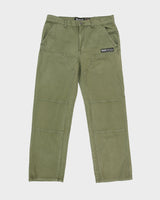 Vintage Y2K 00s Ecko UNLTD Olive Khaki Canvas Relaxed Fit Wide Leg Double Knee Trousers - W36 L31