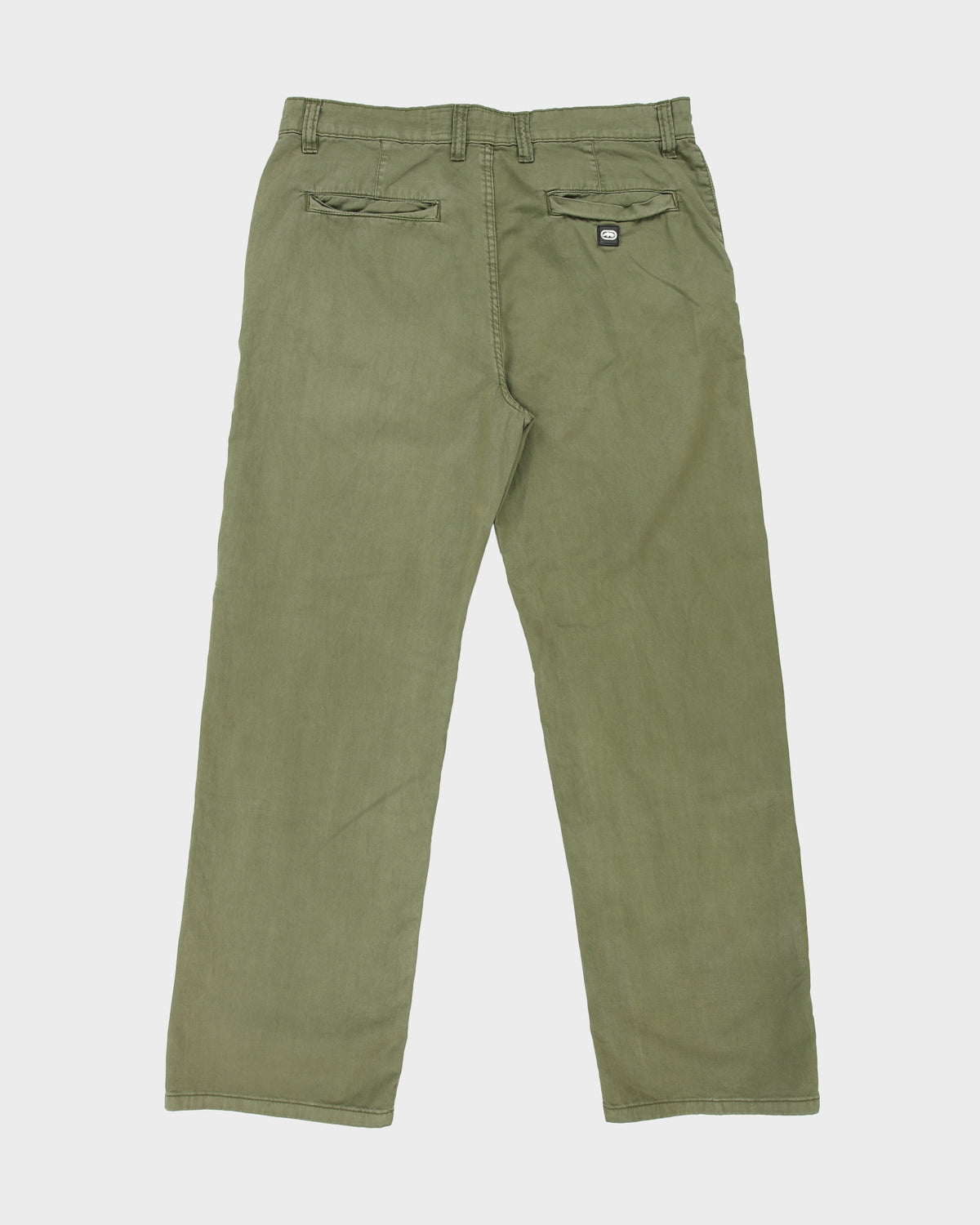 Vintage Y2K 00s Ecko UNLTD Olive Khaki Canvas Relaxed Fit Wide Leg Double Knee Trousers - W36 L31