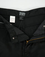 Vintage 1990s DKNY Mid Rise Relaxed Fit Straight Leg Satin Trousers - W34 L30