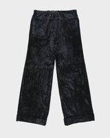 Vintage 1970s Velvet Mid Rise Made In USA Wide Leg Turn-Up Trousers - W33 L32