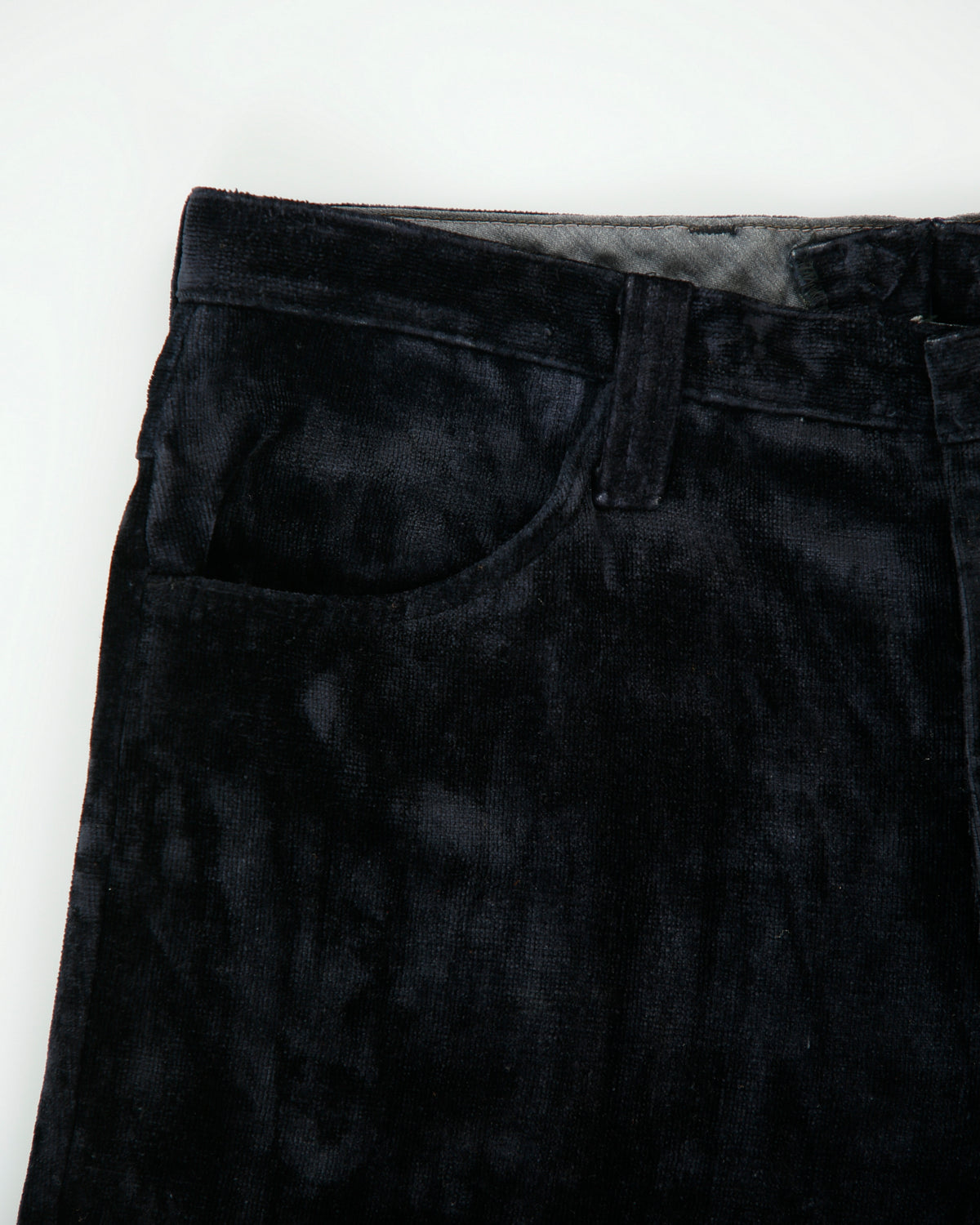 Vintage 1970s Velvet Mid Rise Made In USA Wide Leg Turn-Up Trousers - W33 L32