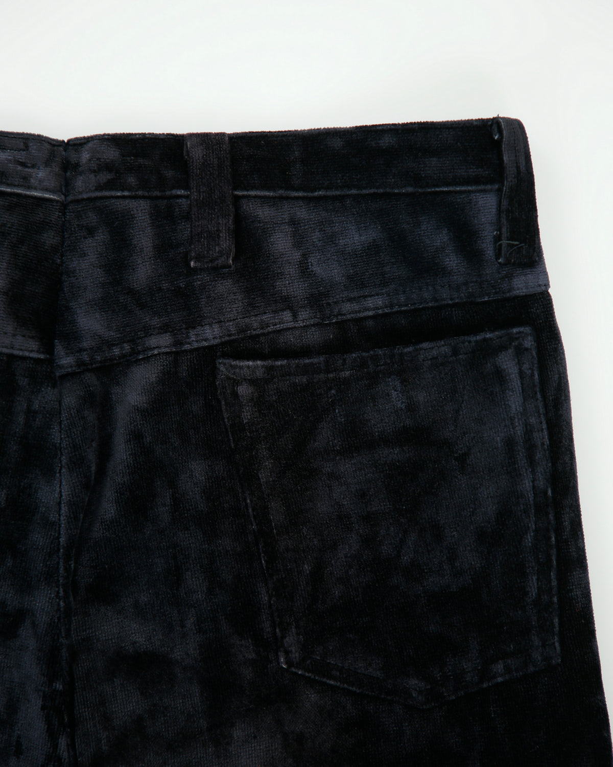 Vintage 1970s Velvet Mid Rise Made In USA Wide Leg Turn-Up Trousers - W33 L32