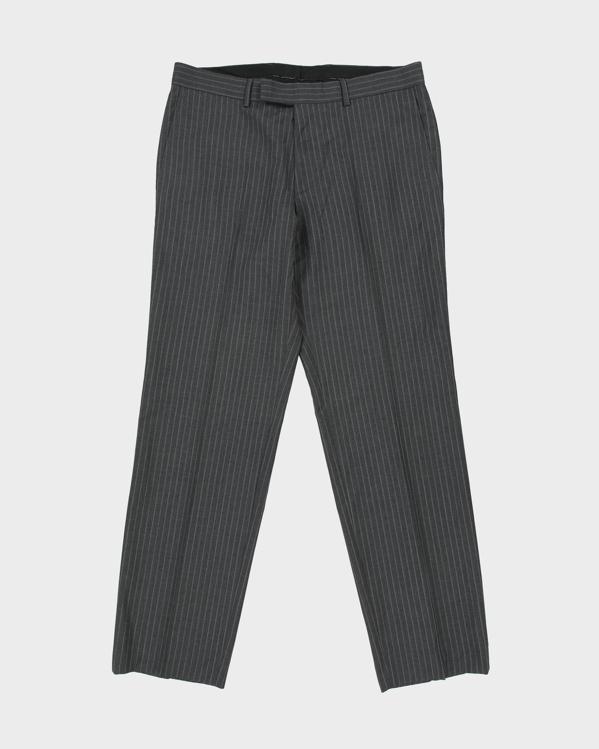 Hugo Boss Pasini 2 Pinstripe Wool Mid Rise Relaxed Tapered Fit Suit Trousers - W35 L32