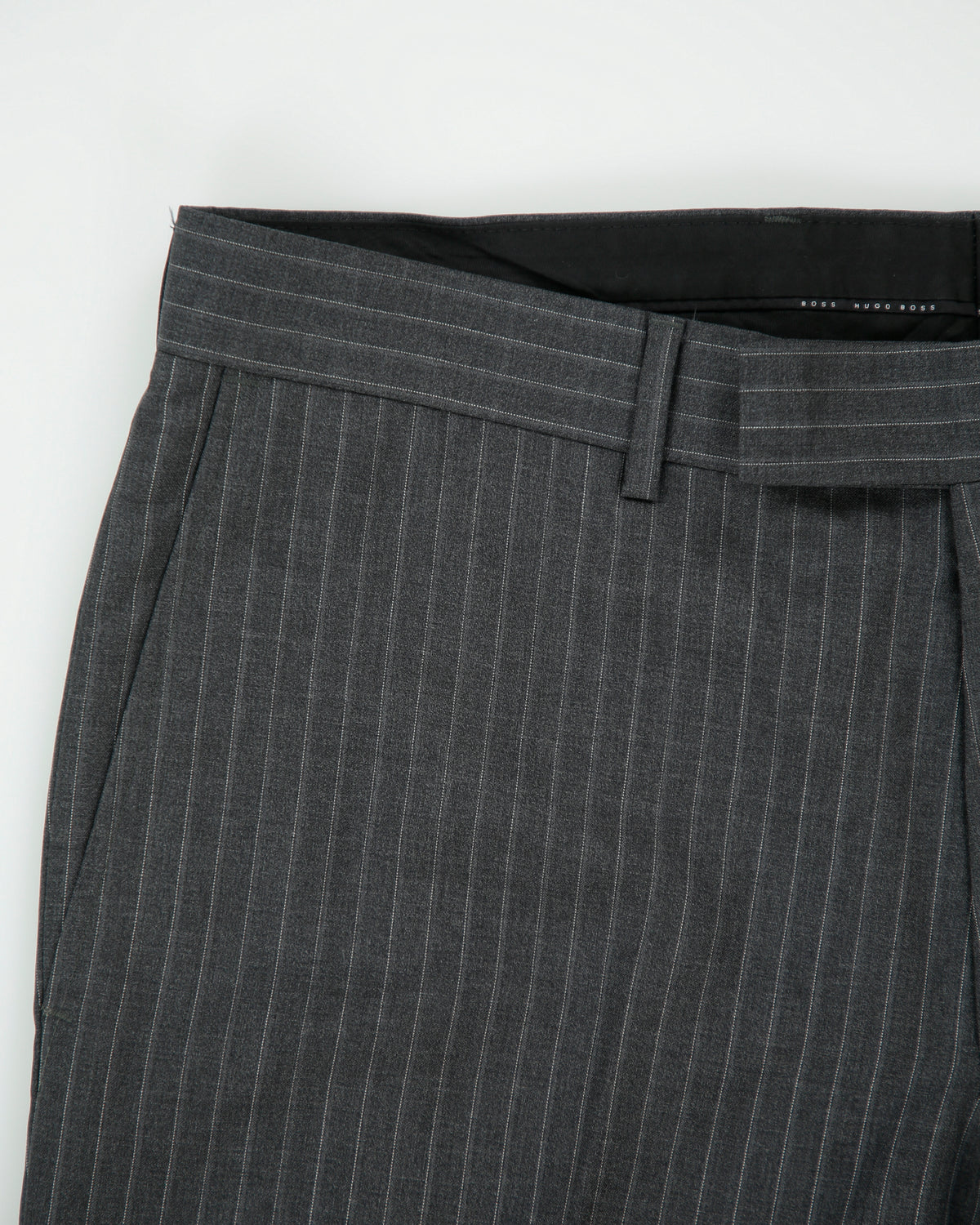 Hugo Boss Pasini 2 Pinstripe Wool Mid Rise Relaxed Tapered Fit Suit Trousers - W35 L32