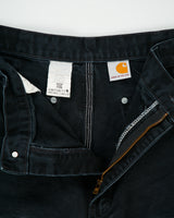 Vintage Carhartt B01 BLK Union Made In USA Firm Duck Double Front Canvas Loose Original Fit Carpenter Trousers - W34 L30