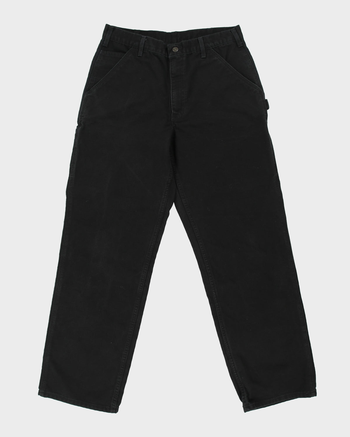 DS Carhartt B11 BLK Washed Duck Canvas Loose Dungaree Fit Carpenter Trousers - W34 L34