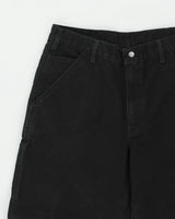 DS Carhartt B11 BLK Washed Duck Canvas Loose Dungaree Fit Carpenter Trousers - W34 L34