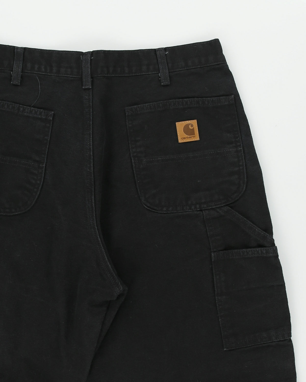 DS Carhartt B11 BLK Washed Duck Canvas Loose Dungaree Fit Carpenter Trousers - W34 L34