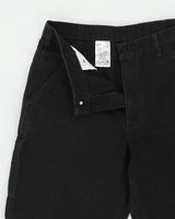 DS Carhartt B11 BLK Washed Duck Canvas Loose Dungaree Fit Carpenter Trousers - W34 L34