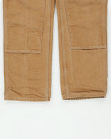 Carhartt B01 BRN Firm Duck Canvas Double Front Union Made In USA Loose Fit Carpenter Trousers - W30 L30
