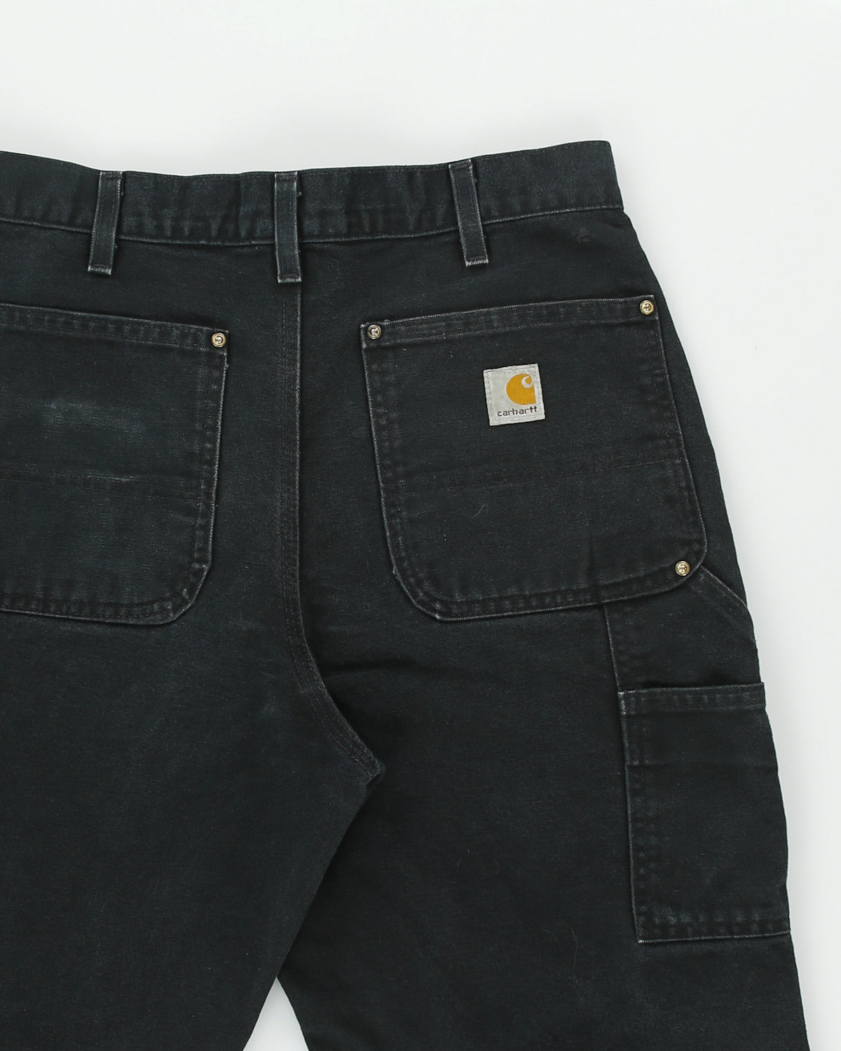 Vintage '06 Y2K Carhartt B01 BLK Firm Duck Canvas Double Front Dungaree Fit Carpenter Trousers - W32 L32