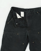 Vintage '06 Y2K Carhartt B01 BLK Firm Duck Canvas Double Front Dungaree Fit Carpenter Trousers - W32 L32