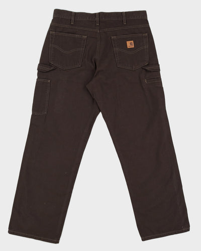 Carhartt Men's Brown Loose Fit Trousers - W32 L30