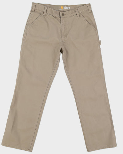 Carhartt Men's Beige Relaxed Fit Trousers - W36 L32