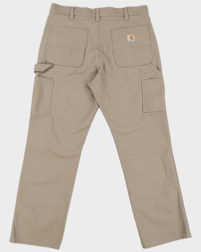 Carhartt Men's Beige Relaxed Fit Trousers - W36 L32