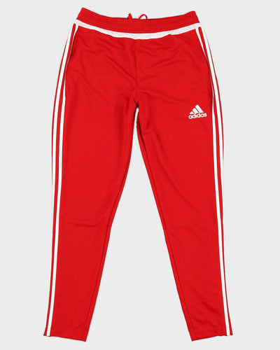 Y2K 00s Adidas Red & White Tracksuit Bottoms - M
