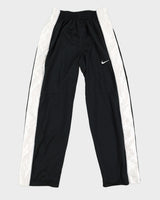 Y2K 00s Nike Black &amp; White Tearaway Tracksuit Bottoms - S