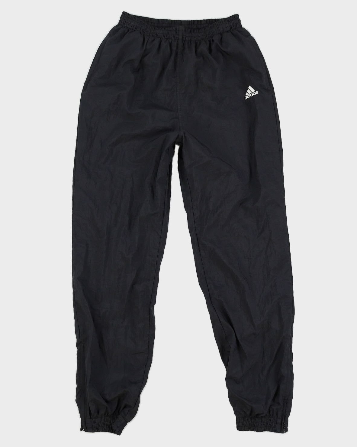Y2K 00s Adidas Black Nylon Tracksuit Bottoms - S