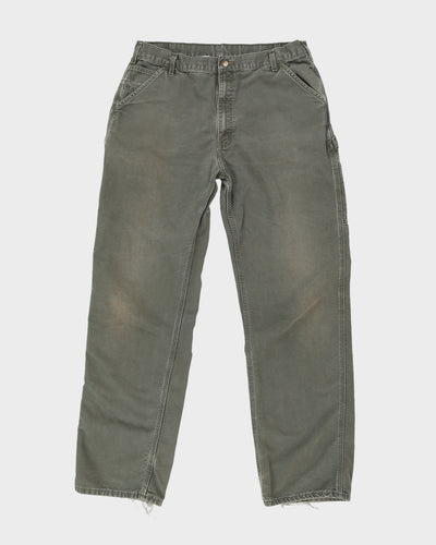 Vintage 90s Carhartt Green Canvas Trousers - W38