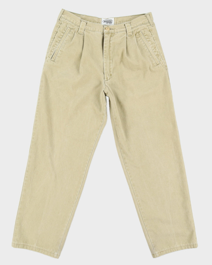 Vintage 90s Missoni Sports Beige Trousers - W33 L30