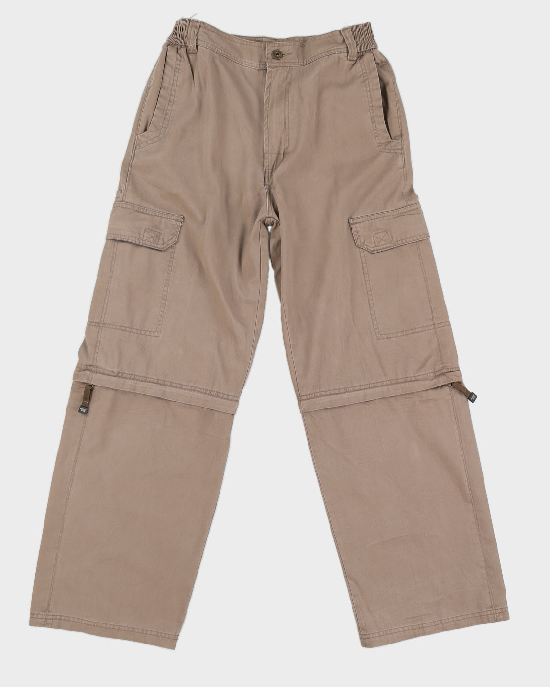 Y2K 00s Brown Cargo Tearaway Pants - W32 L29