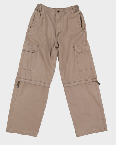 Y2K 00s Brown Cargo Tearaway Pants - W32 L29