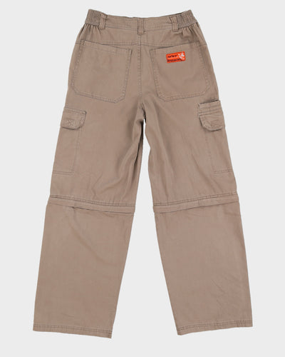 Y2K 00s Brown Cargo Tearaway Pants - W32 L29
