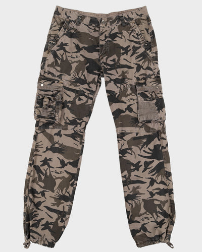Y2K Camo Cargo Trousers - M