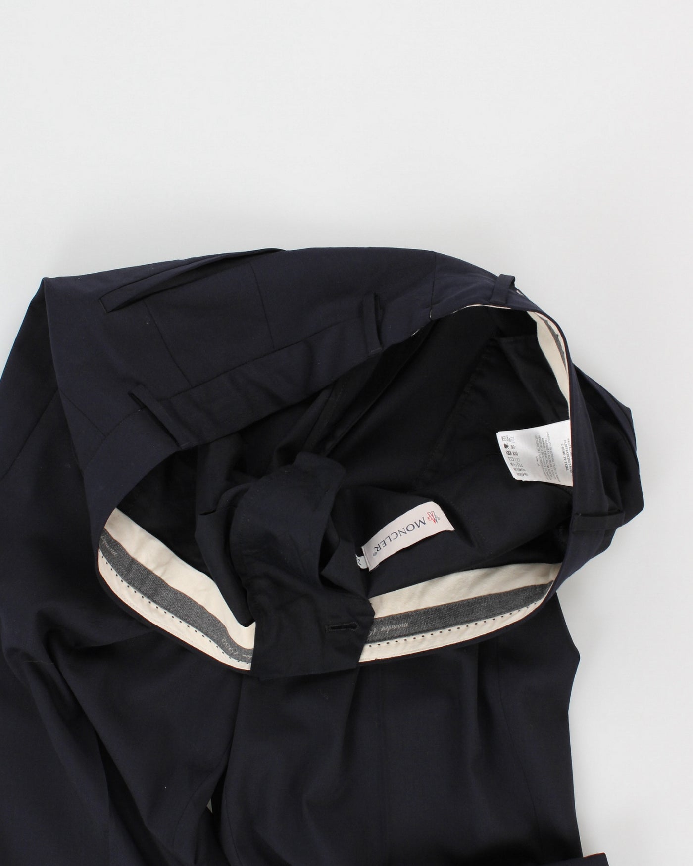 Moncler Navy Suit Trousers - W38 L36