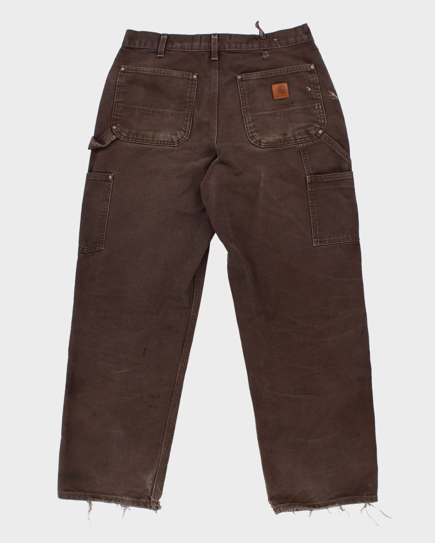Thrashed 90s Carhartt Faded Black Double Knee Workwear Jeans - W32 L30