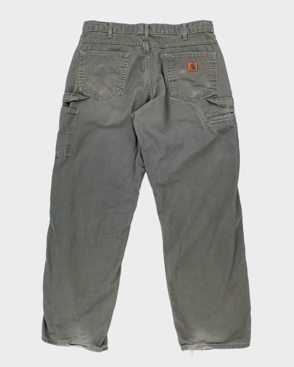Carhartt Thrashed Green Coloured Trousers - W36 L30